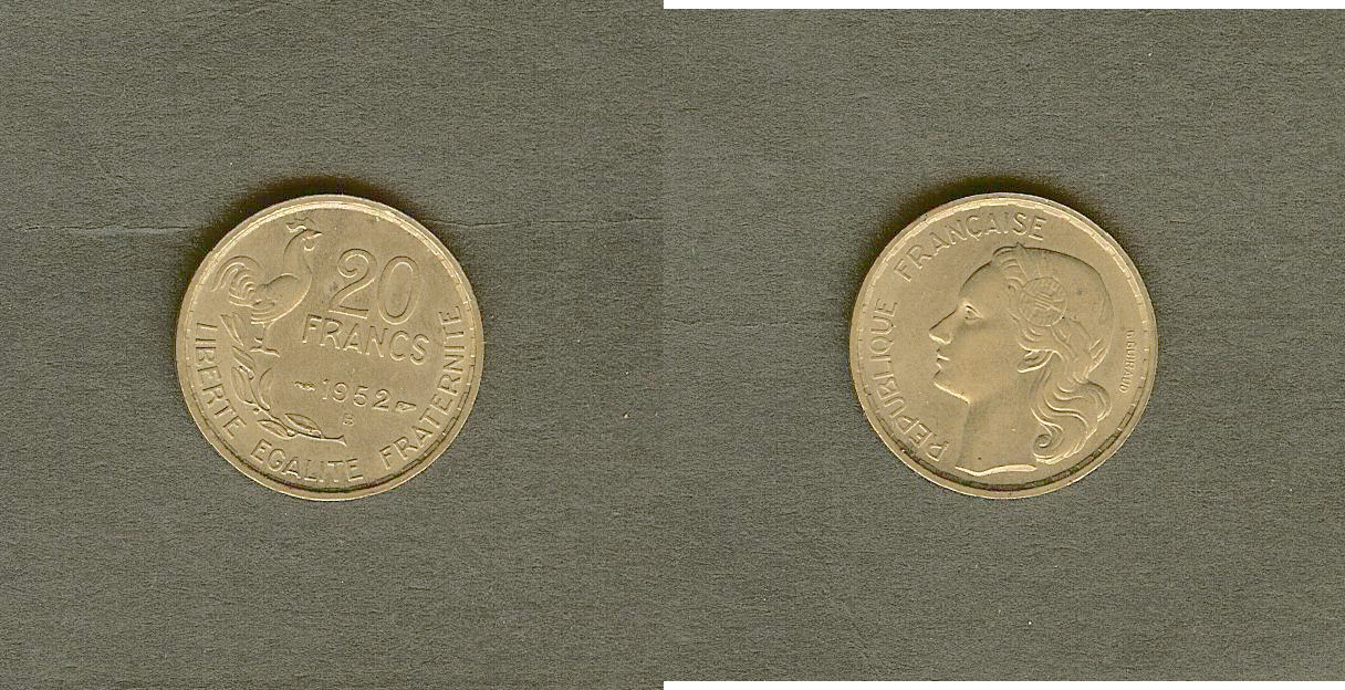 20 francs G. Guiraud 1952 Beaumont-Le-Roger SPL+
